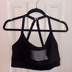 Savage X Fenty Black and White Striped Sports Bra